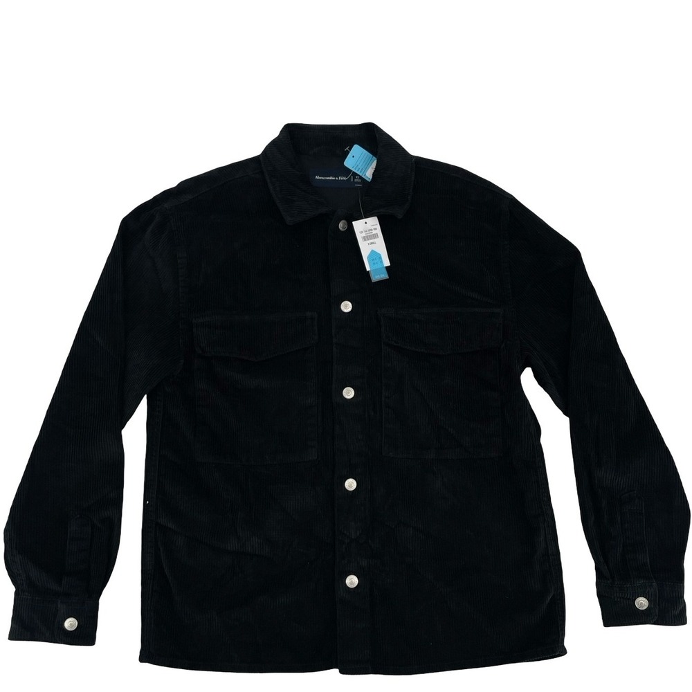 Abercrombie & Fitch Men's Shirt Corduroy Black Cotton X-Small NWT